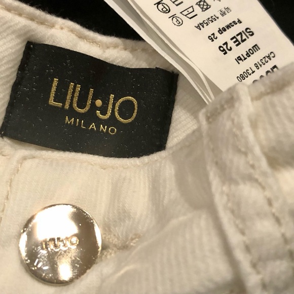 LIU-JO Off-White Destroyed Denim Jeans Shorts 25 $102 - Picture 5 of 5